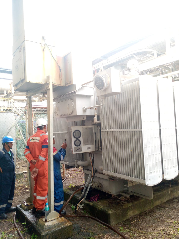 Inspeksi Trafo Daya Gardu Induk Pertamina PT Madina Aman Sejahtera
